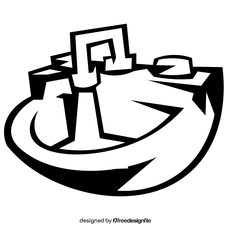 Sink water black and white clipart