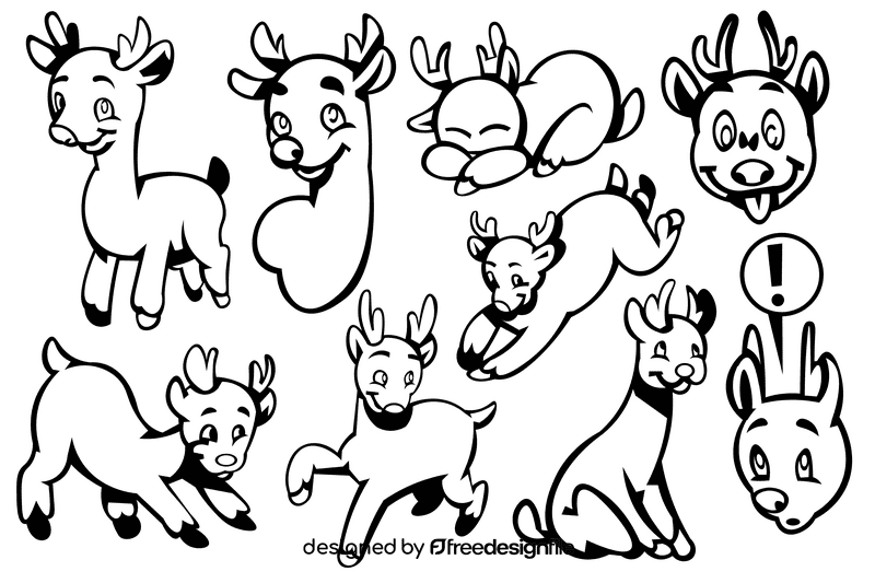 Stag black and white vector