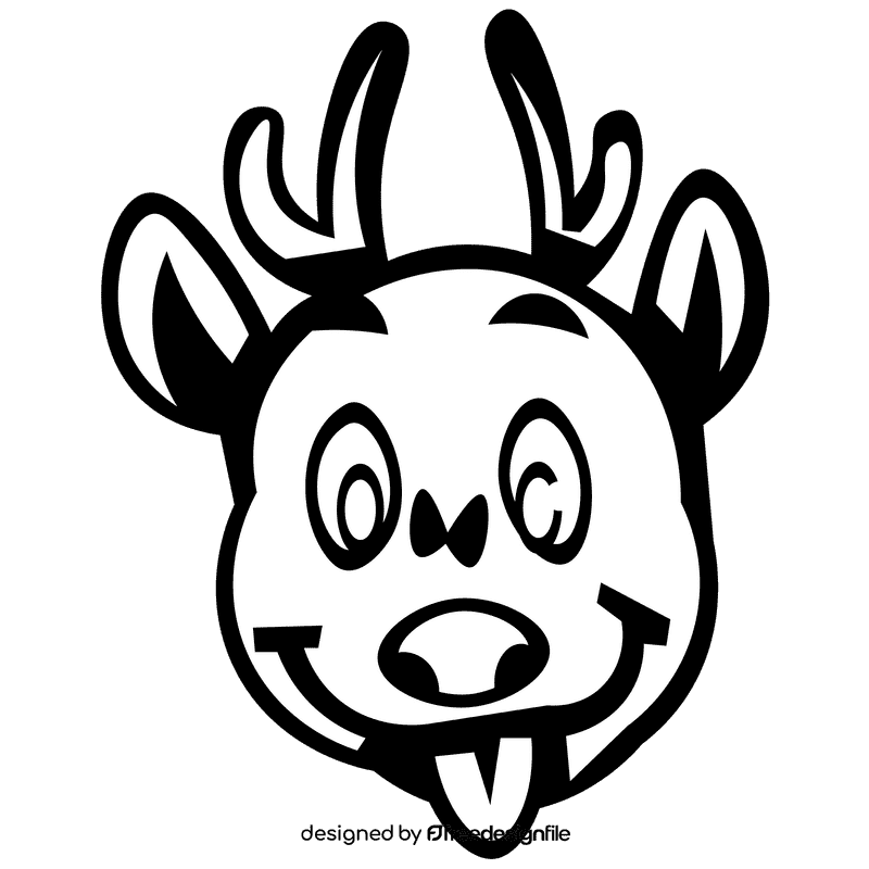 Stag butterfly black and white clipart