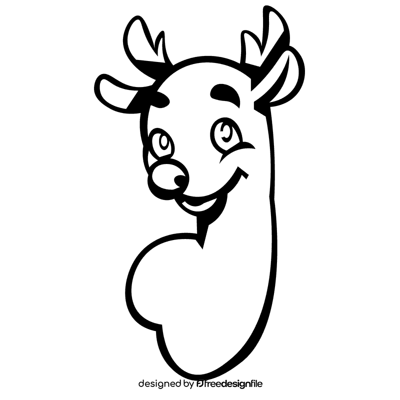 Stag head black and white clipart