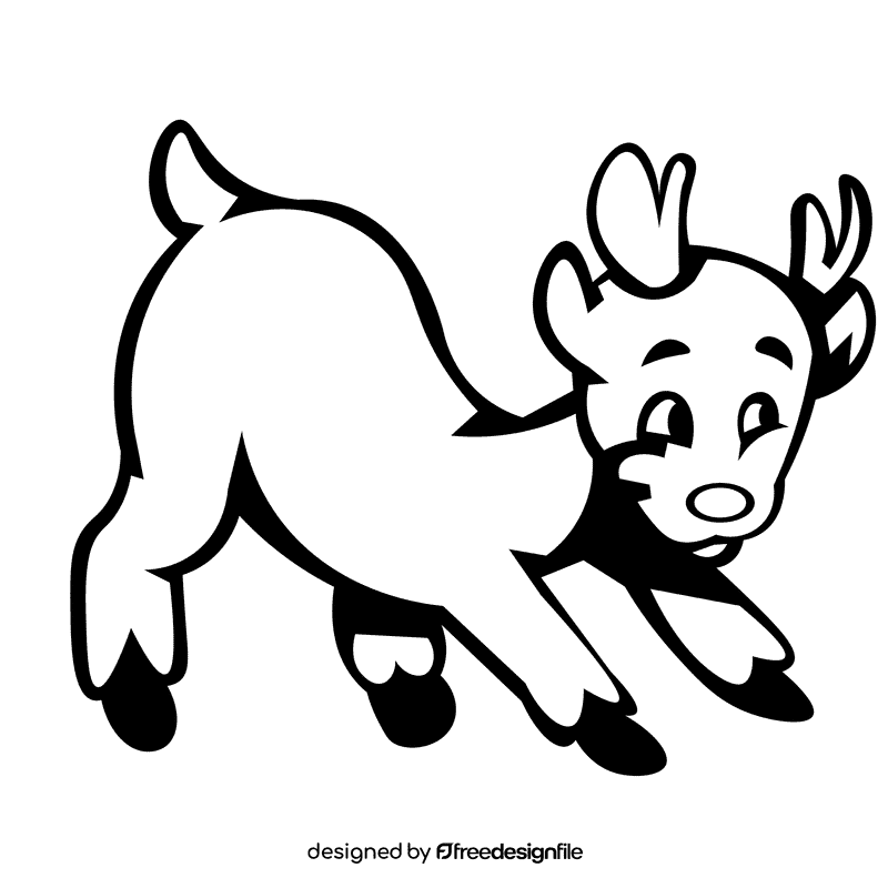 Stag animal black and white clipart