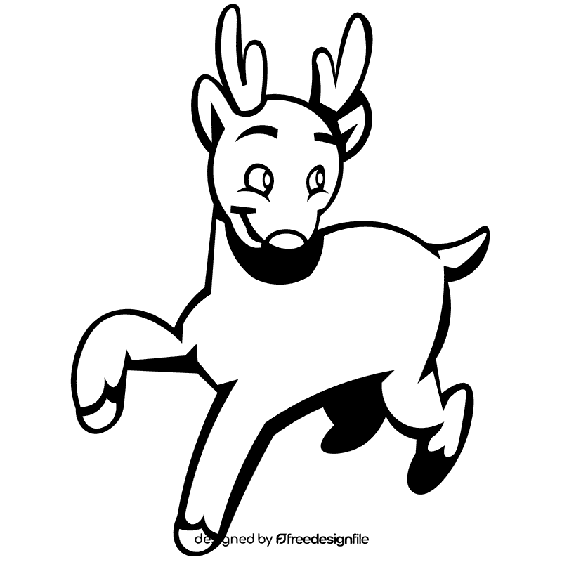 Stag leg raised black and white clipart