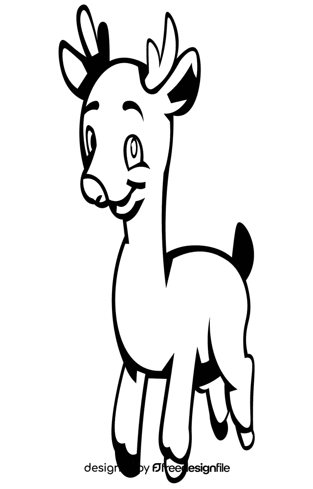 Stag black and white clipart