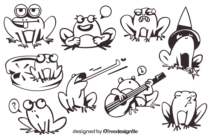 Toad black and white vector