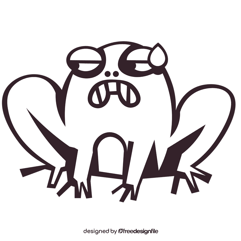 Toad angry black and white clipart
