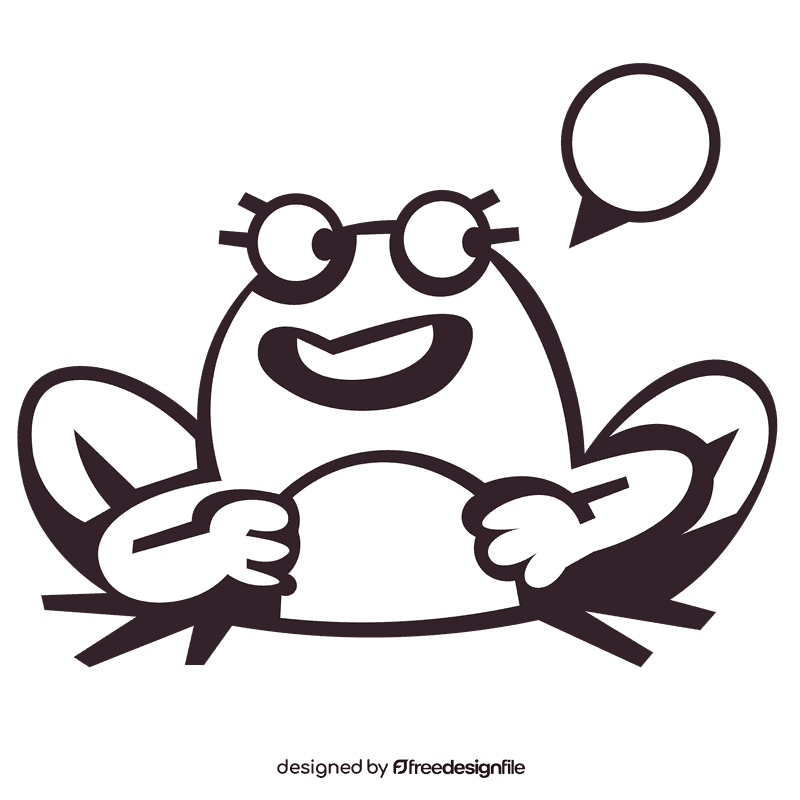 Toad heart black and white clipart