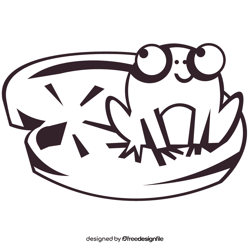 Toad leaf black and white clipart