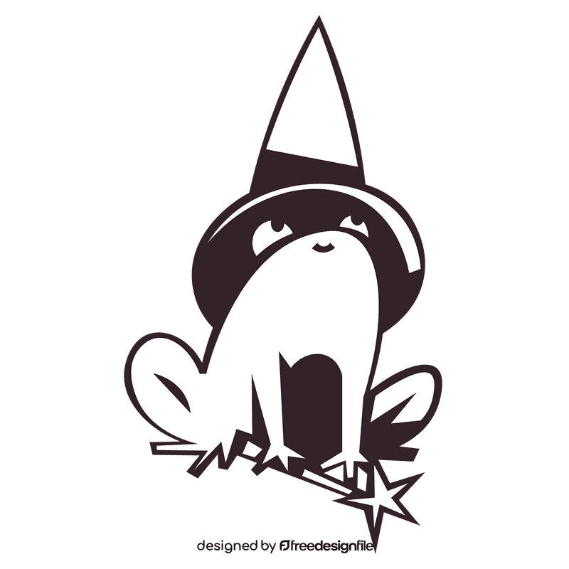Toad magic black and white clipart