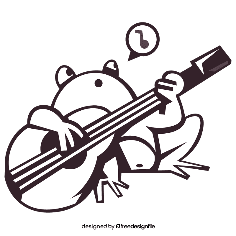 Toad music black and white clipart