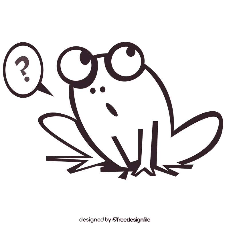 Toad question black and white clipart