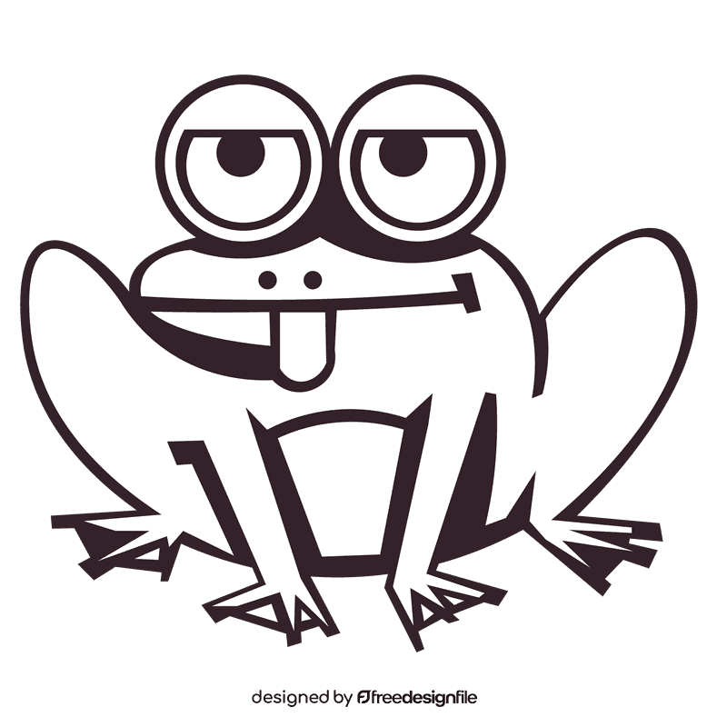 Toad tongue black and white clipart