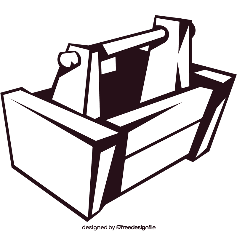 Toolbox wood enempty black and white clipart