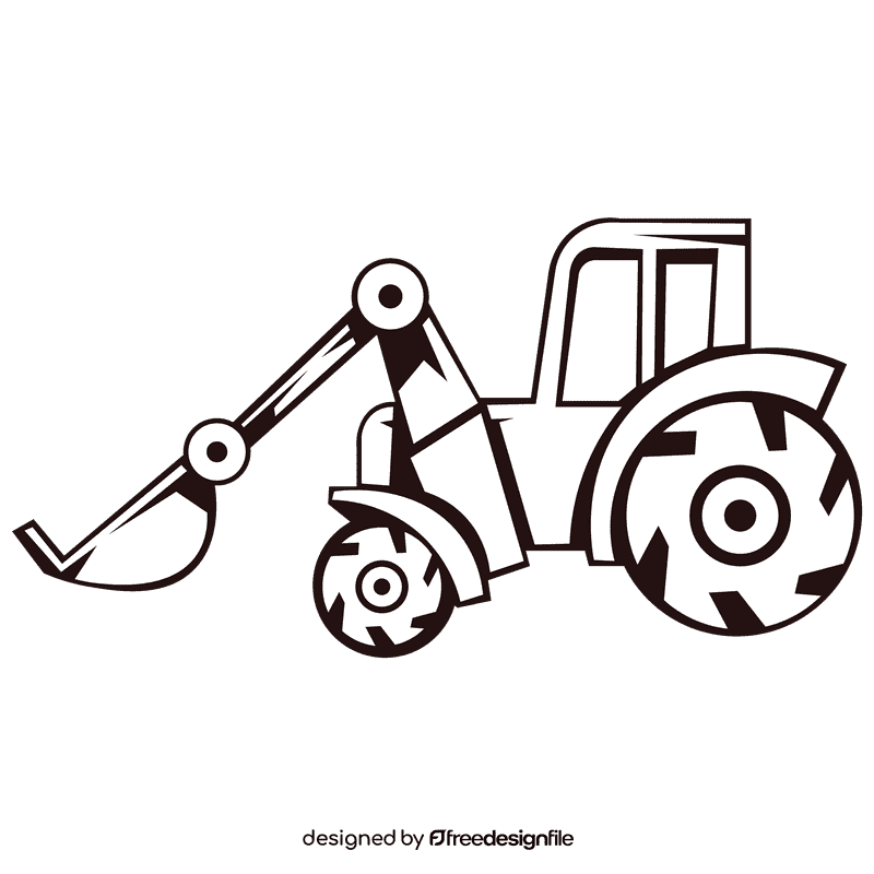 Tractor ladle black and white clipart