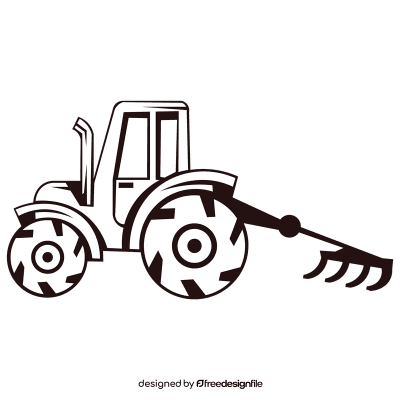 Tractor plow black and white clipart