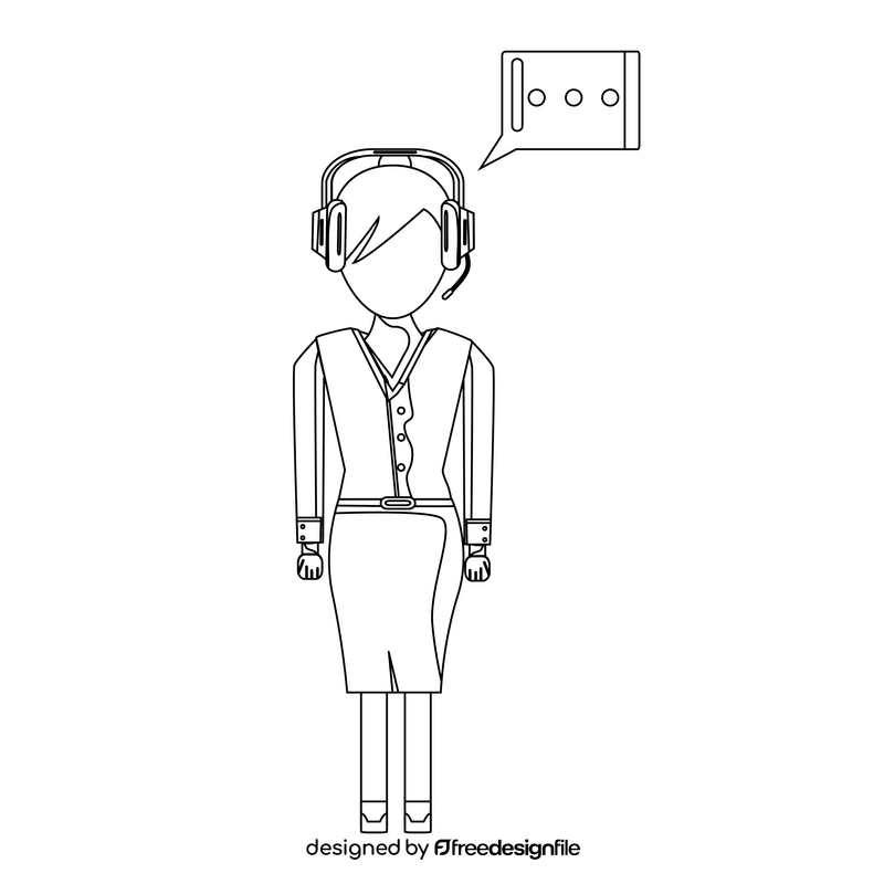 Consultant drawing black and white clipart