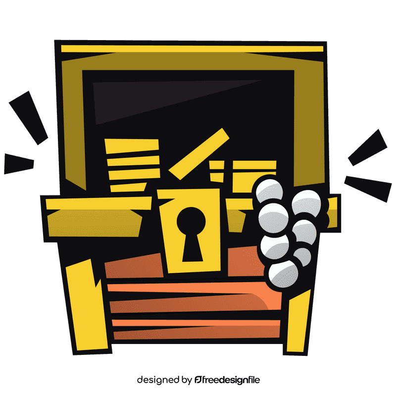 Treasure chest opened front view clipart