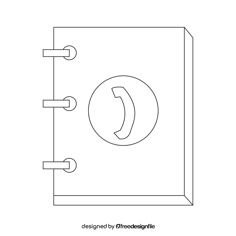 Phone book drawing black and white clipart