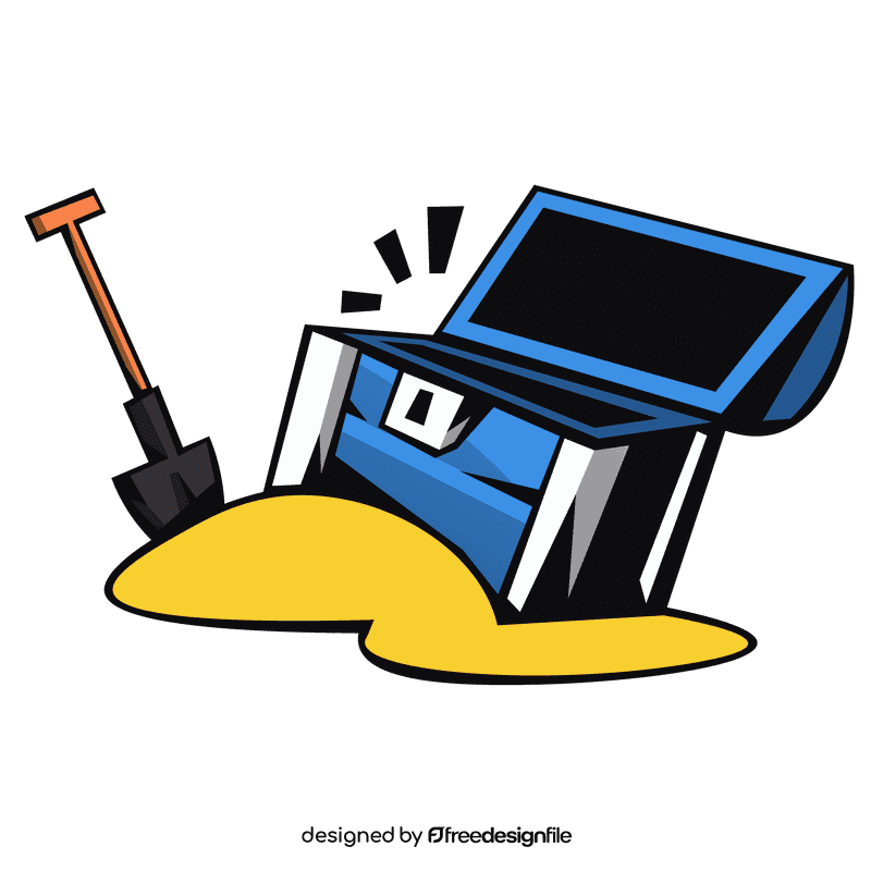 Treasure chest showel clipart