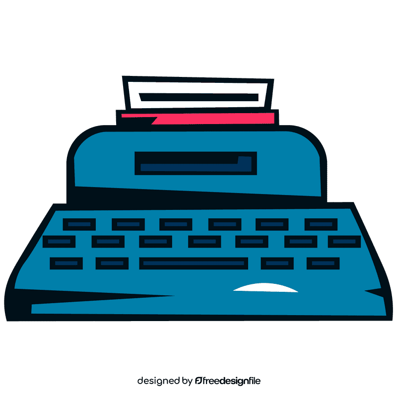 Typewriter front blue clipart