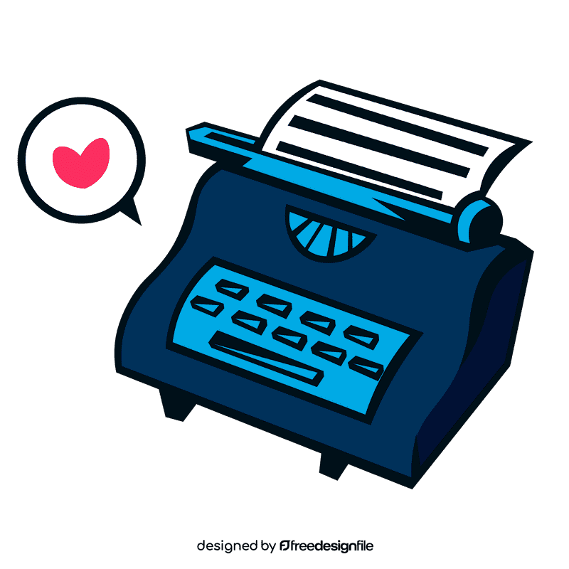Typewriter love clipart