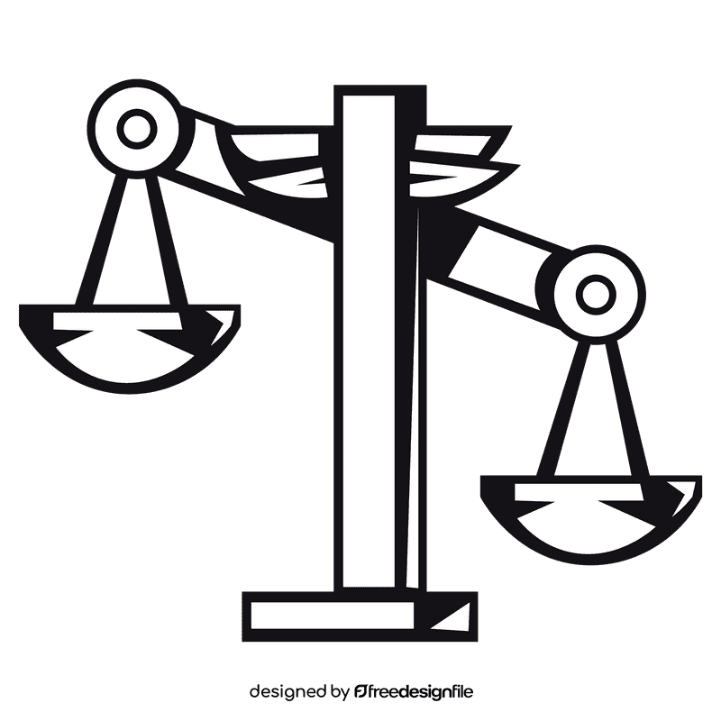 Weighting scale golden black and white clipart