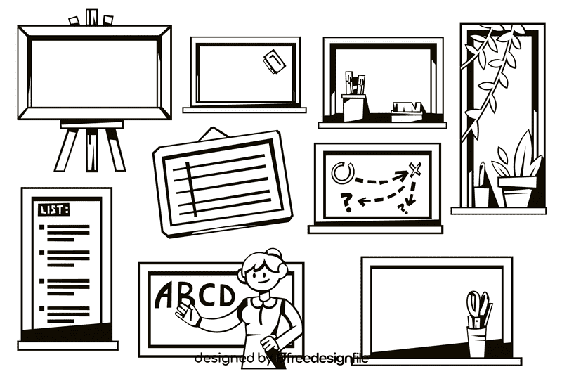 Whiteboard black and white vector