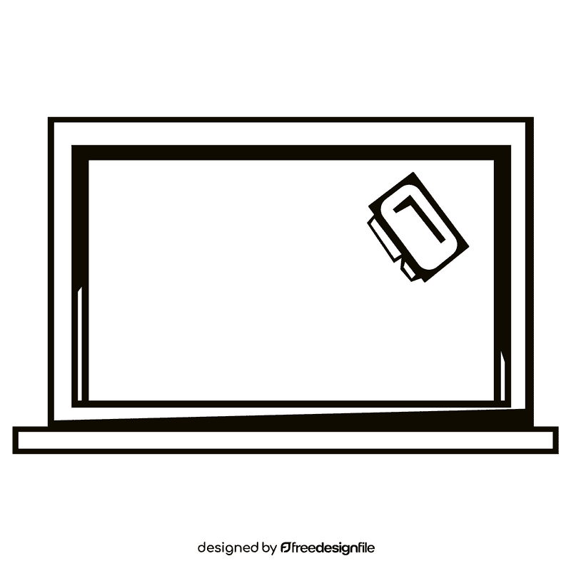 Whiteboard brush black and white clipart