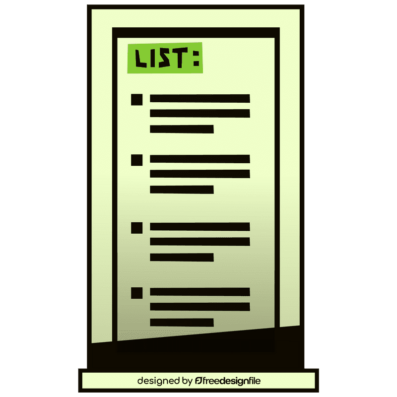 Whiteboard list clipart