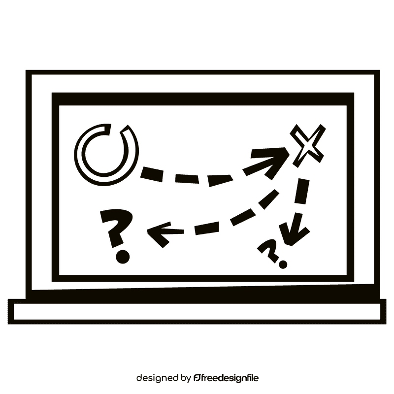 Whiteboard scheme black and white clipart