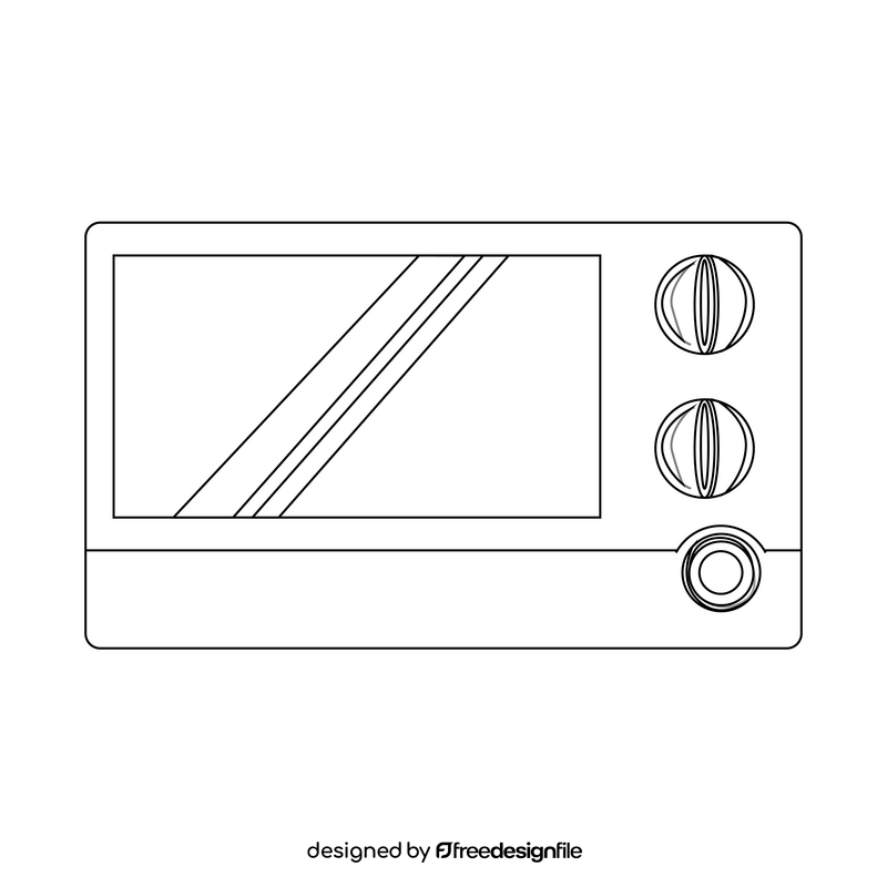 Microwave drawing black and white clipart