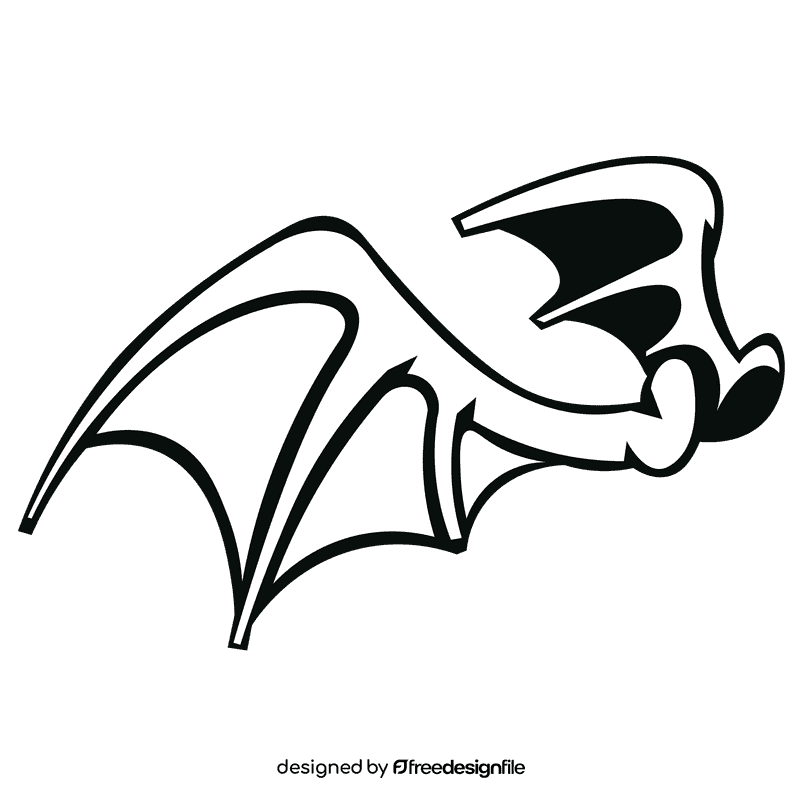 Wings devil black and white clipart