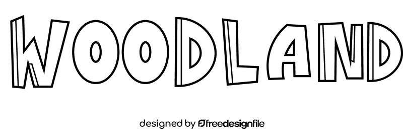 Woodland black and white clipart