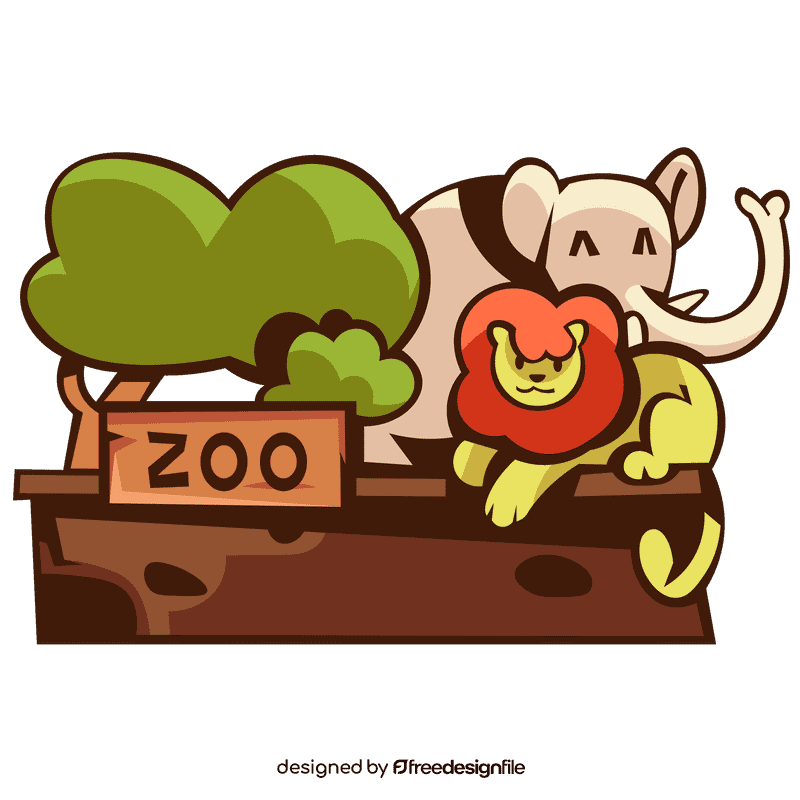 Zoo elephant clipart