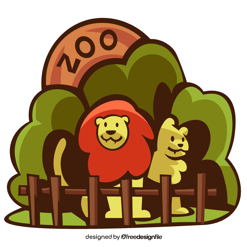 Zoo lions clipart