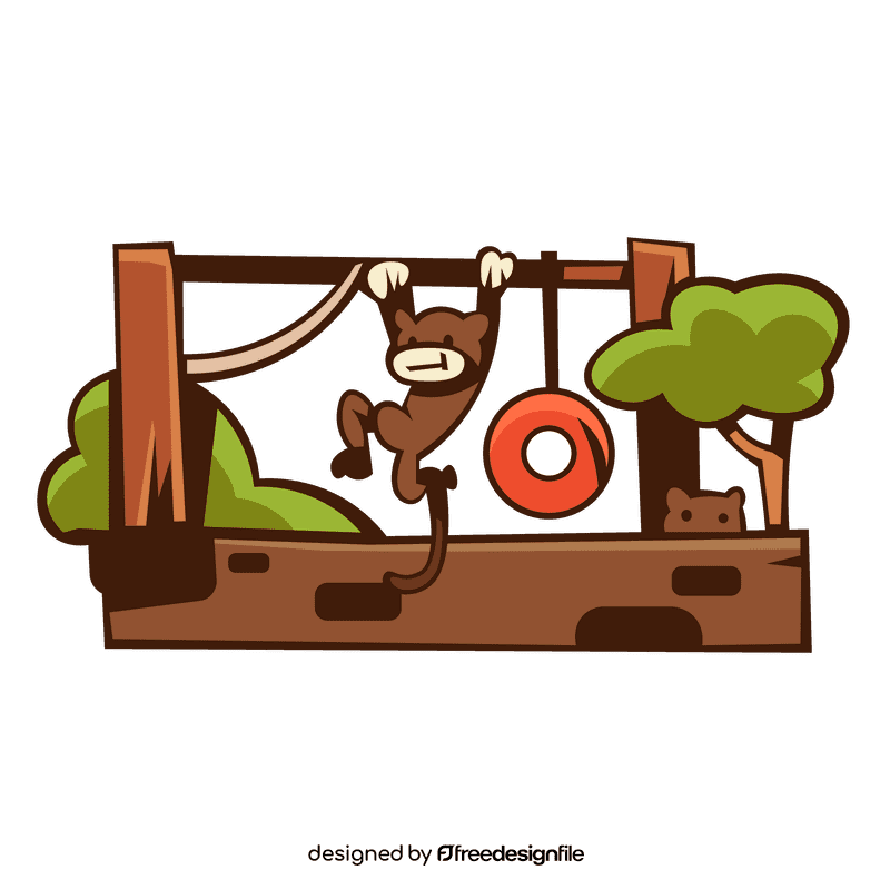 Zoo monkeys clipart