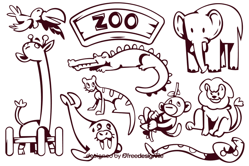 Zoo animal black and white vector