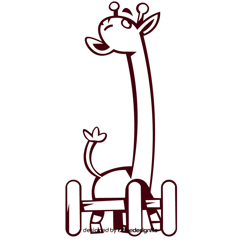 Zoo animal giraffe black and white clipart