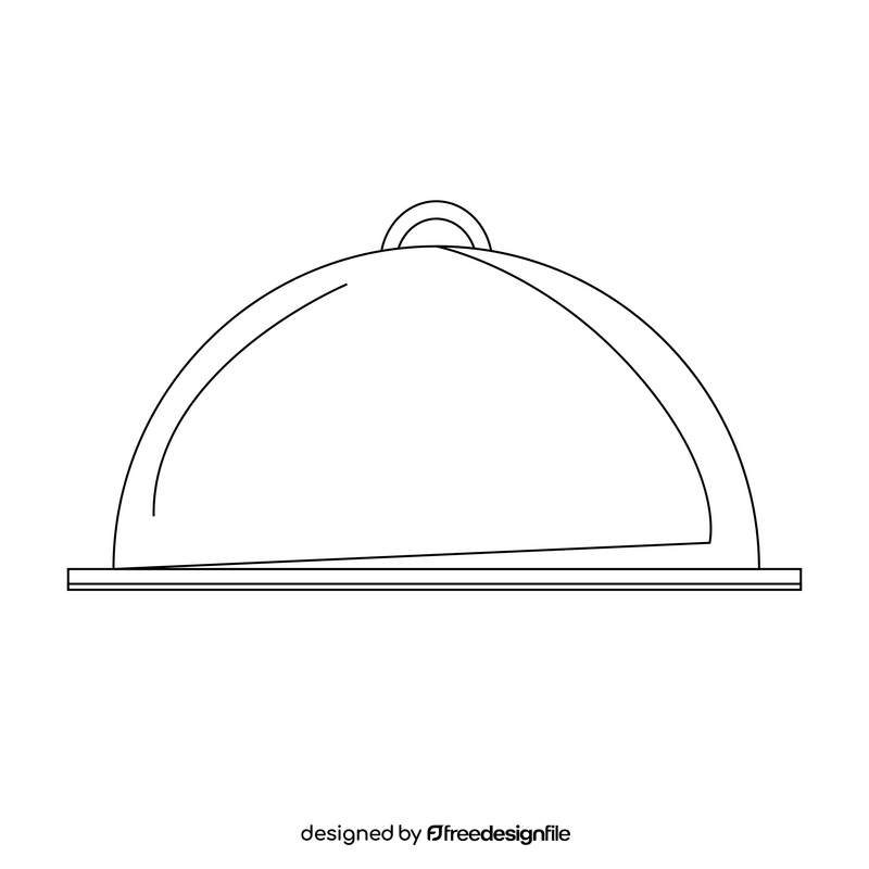 Restaurant dish drawing black and white clipart