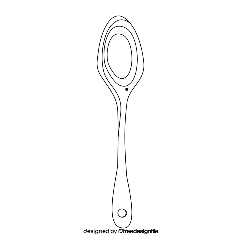 Spoon drawing black and white clipart