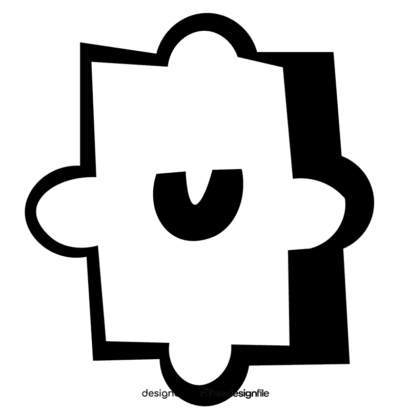 Alphabet u letter black and white clipart