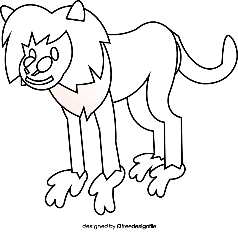 Baboon fours black and white clipart