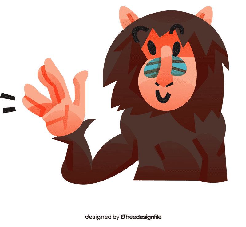 Baboon greeting clipart