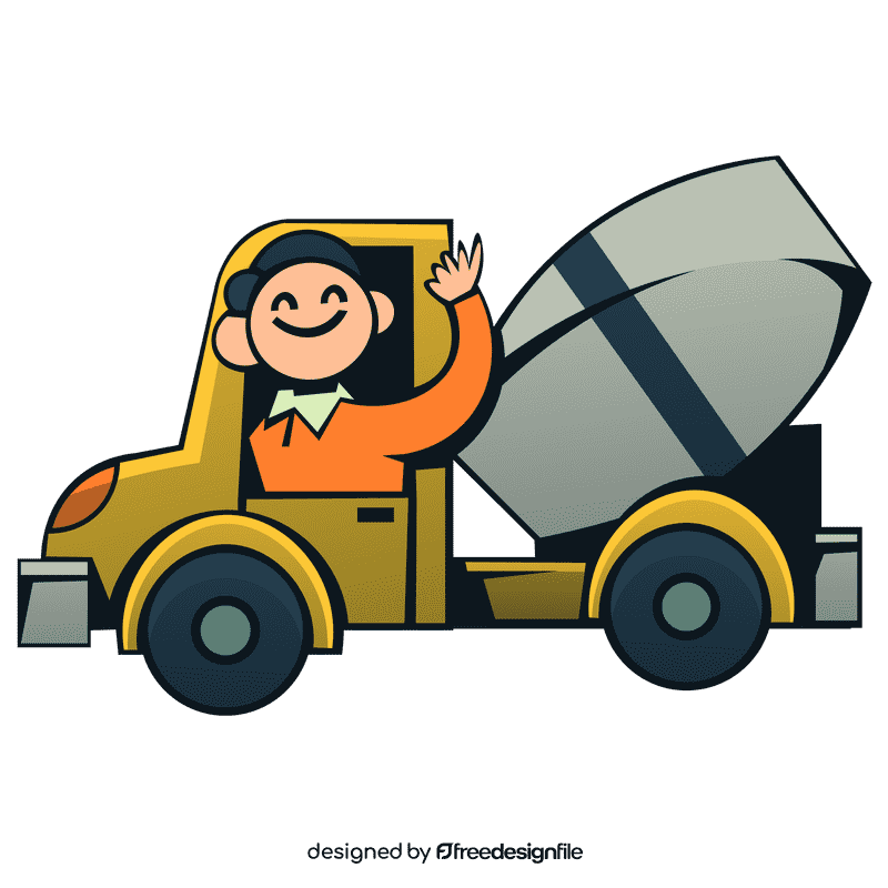 Cement truck driver clipart