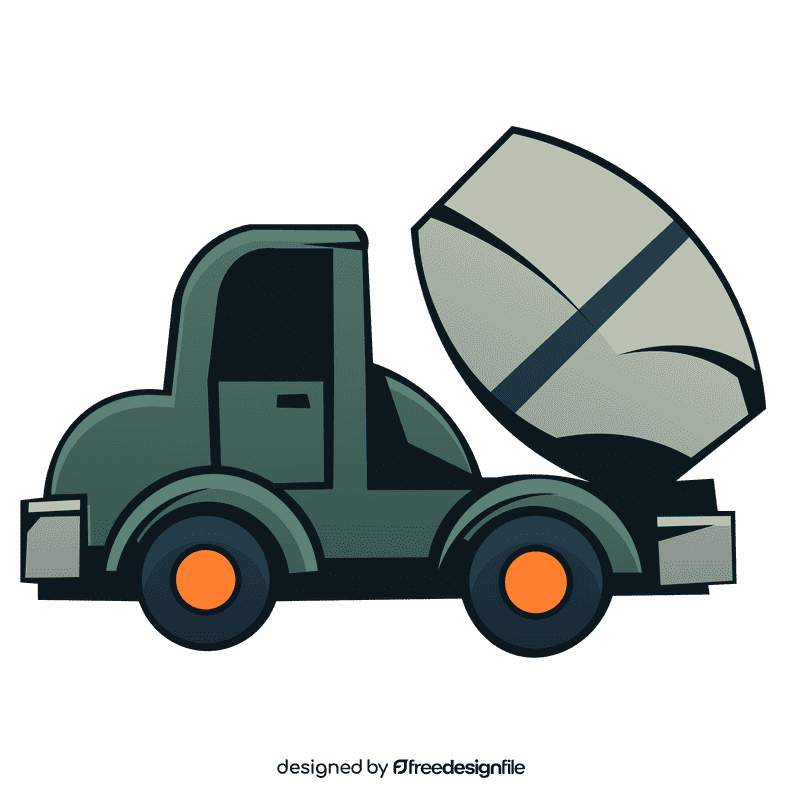 Cement truck grey clipart