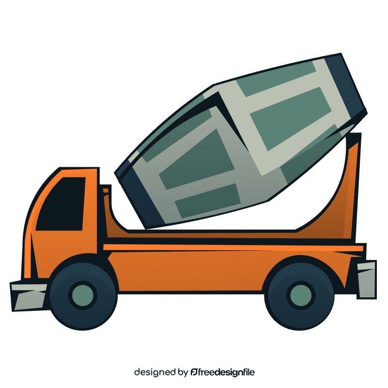 Cement truck orange clipart