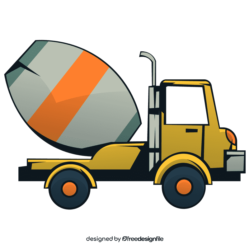 Cement truck yellow clipart