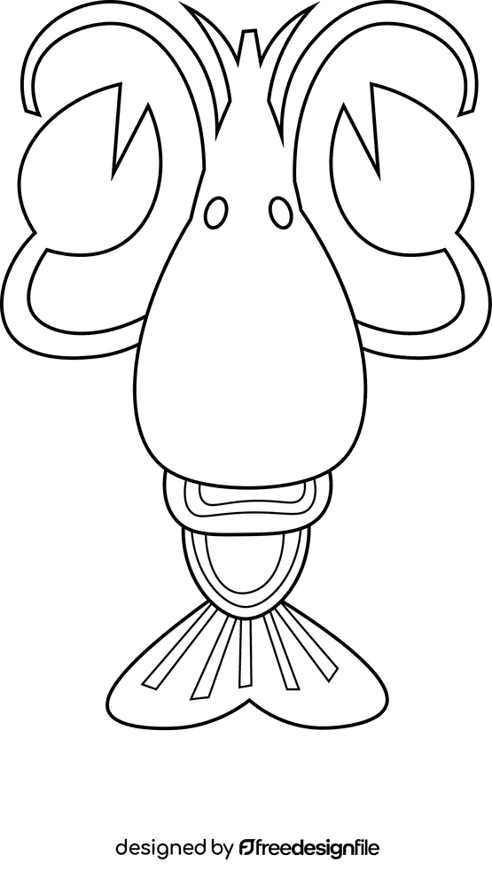 Crawfish big black and white clipart