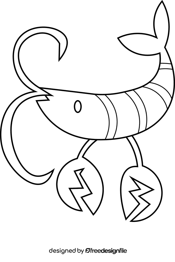 Crawfish small black and white clipart