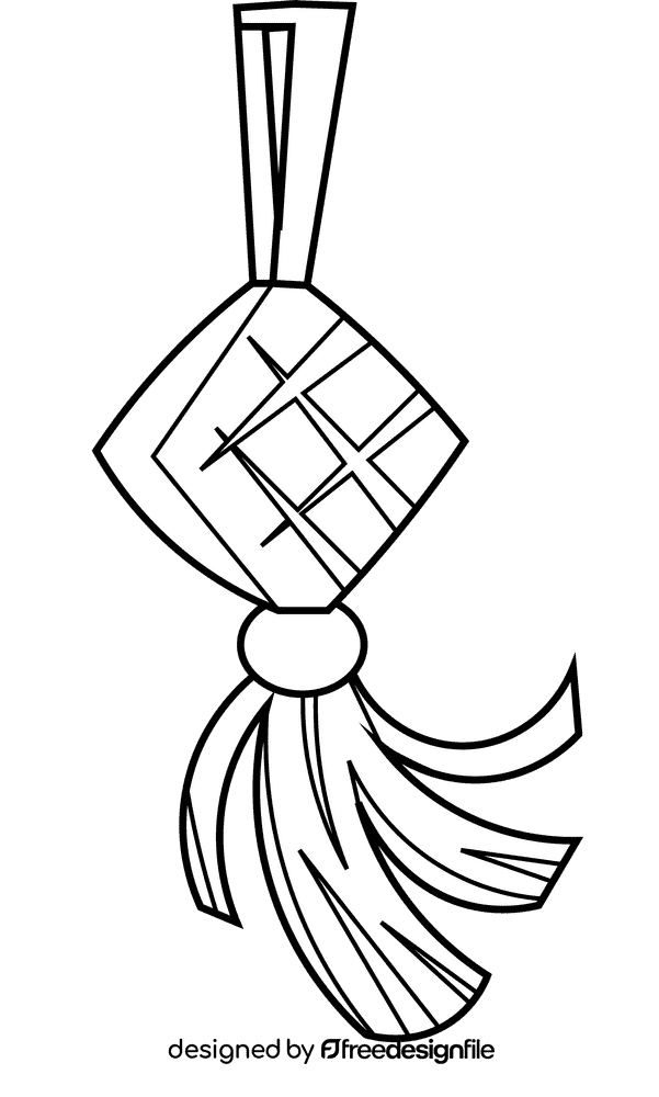 Eid mubarak decoration black and white clipart