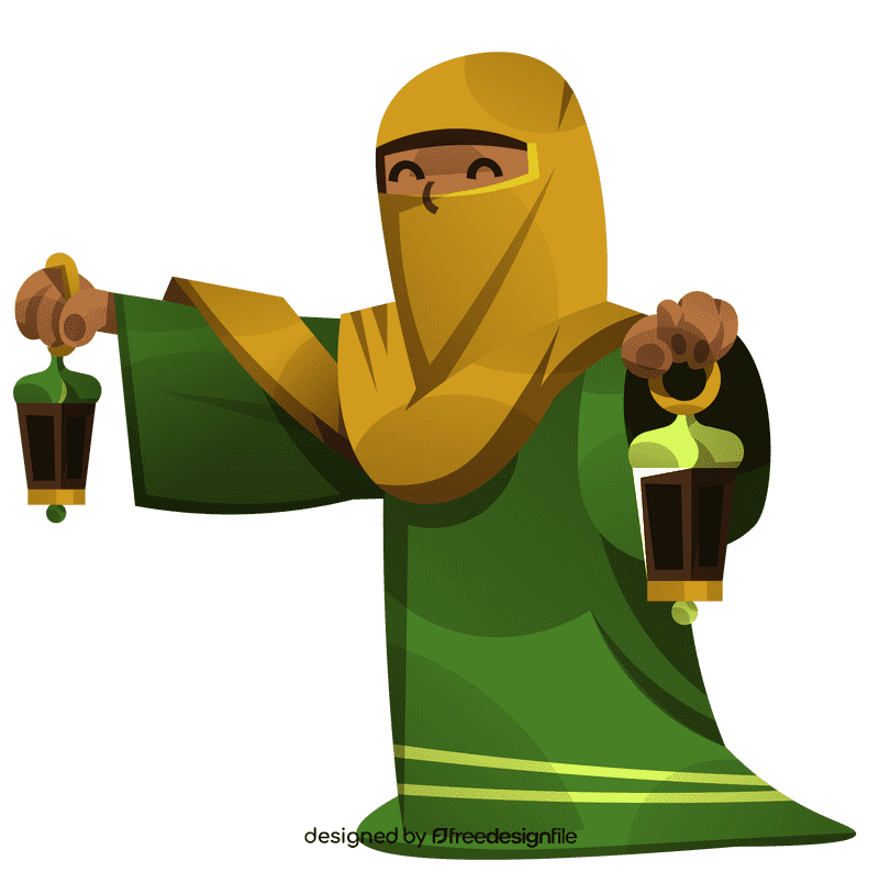 Eid mubarak girl clipart